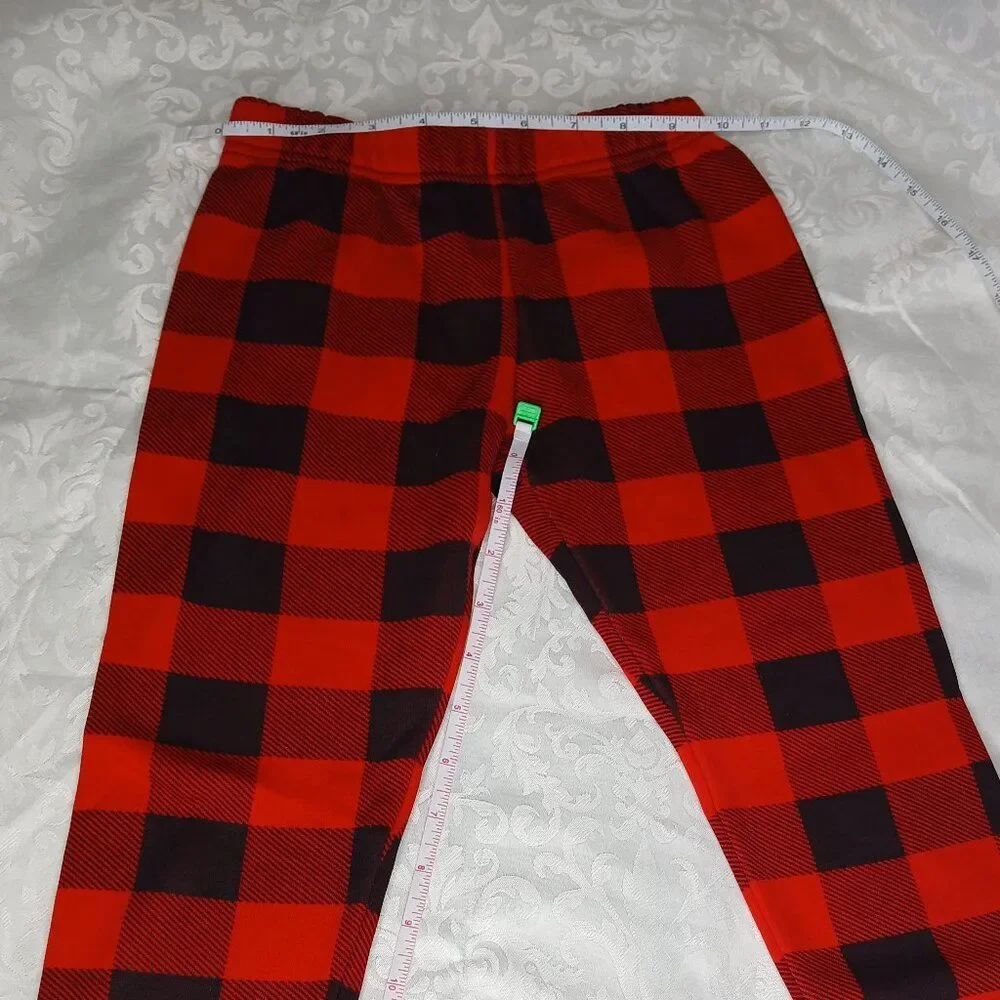 Carter’s KID GIrls Red & Black Buffalo Plaid Capri Fleece Lined Leggings Size 7